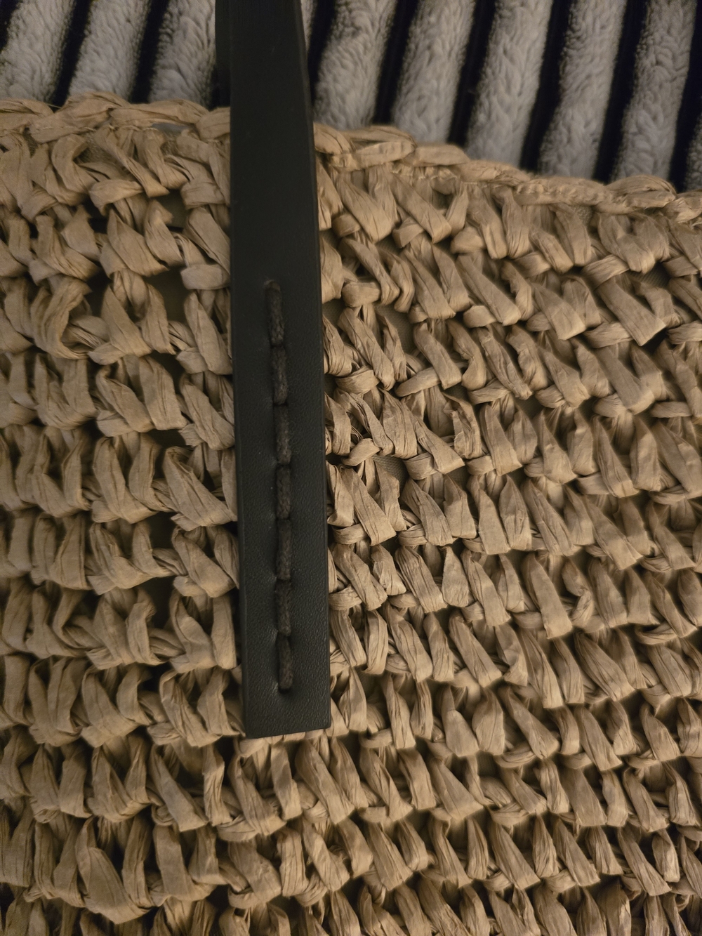 Woven Straw Tote Bag with Handles - Natural, Lightweight - Picture 5 of 8